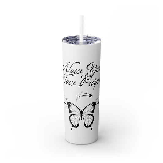 NYNP (Black) Butterfly Skinny Tumbler - 20oz